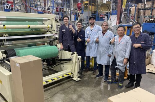 Crew at MasterNet's Bi-Planer Mesh Netting production line